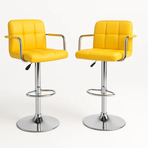 YELLOW Stainless Steel Rotating Bar Stool