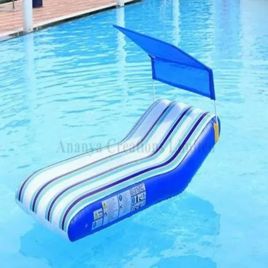 Vinyl Blue White Pool Shade Lounge