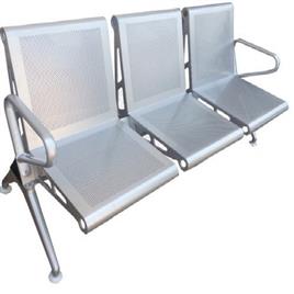 Modern Silver 3 Seater Waiting Chair