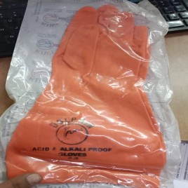 Washable Orange Household Rubber Gloves