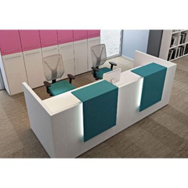 Acrylic Reception Counter (White/Green)