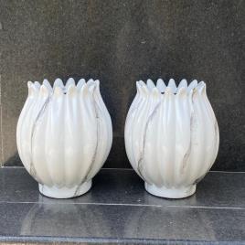 White FRP Fiber Garden Pot, Dia -350 MM