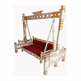 Antique Wooden Swing White & Golden