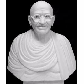 White Marble Gandhi Statue, Interior Decor 24 Inch