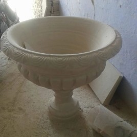 White Marble Garden Planter