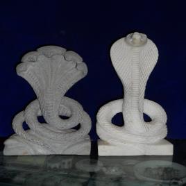 White Resin Snake Statue