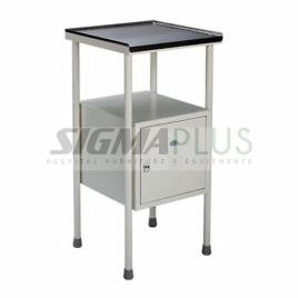 White Mild Steel Bedside Cabinet