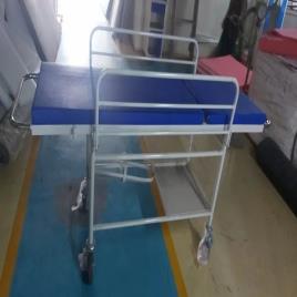 White Mild Steel Patient Transport Trolley