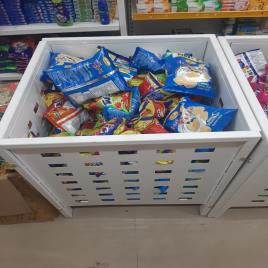 White Mild Steel Supermarket Basket