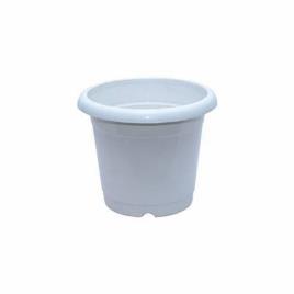 White Plastic Round Planter, 5 Inch, Home