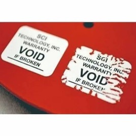 White Ultra Destructible Vinyl Label