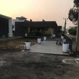 White Round Fiberglass Planter