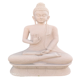 Sandstone Buddha Sculpture, 42 Inch Garden