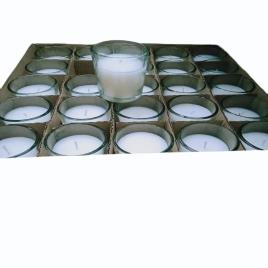 Short Glass Candle - White