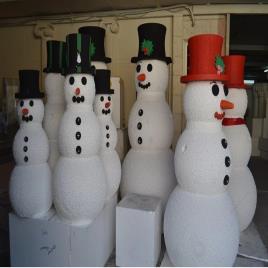 White Styrofoam Snowman Display Decor