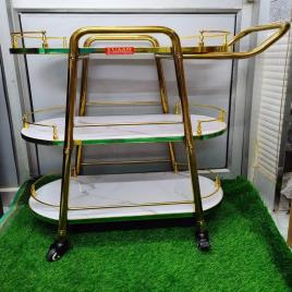 Wooden Wine Service Trolley