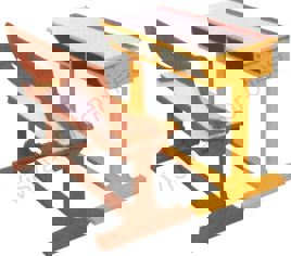 Wood and Iron 2 Seater Classroom Table & Bench