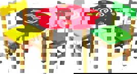 Wood School Flower Table & Chairs Set