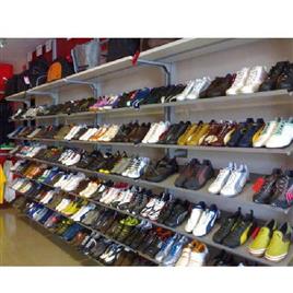 Wood and Stainless Steel Shoe Display Unit