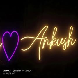 Brown Wooden Neon Photo Frame