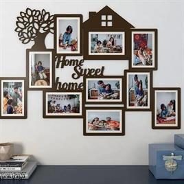 Wooden Brown Sweet Home Photo Frame