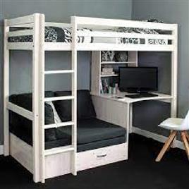 Wooden Bunk Bed with Study Desk