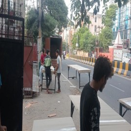 Wooden Modern Folding Table, No Storage, Square