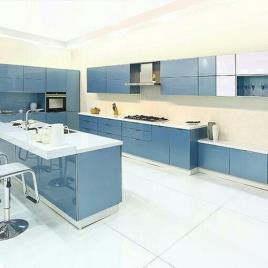 Wooden L-Shape Kitchen Design Planning