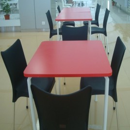 Wooden Seat Cafeteria Table