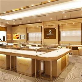 Wooden Golden Rectangular Counter