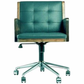 Wooden Revolving Office Chairs, Steel Finish