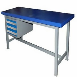 Industrial Wooden Top Work Bench With Steel Clamping