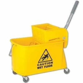 Yellow 20 L Plastic Single Mop Trolley
