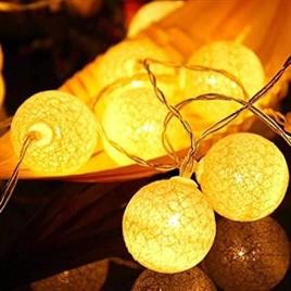 Yellow Cotton Ball LED String Light