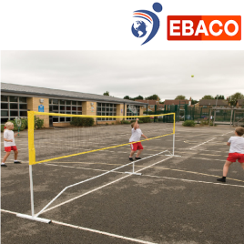 Fixed Badminton Pole, Yellow Outdoor