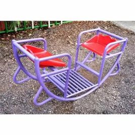 Yellow Iron Rocking Boat Seesaw Garden Rocker