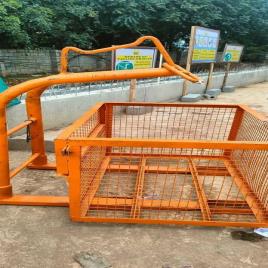 Yellow Metal Construction Cage
