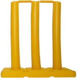 Yellow Plastic Cricket Stump Set, 28 Inch