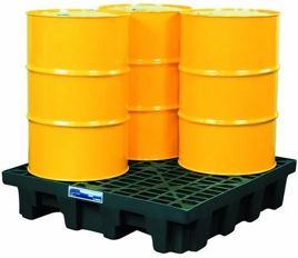 Yellow Rectangular Plastic Drum Pallet