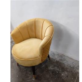 Yellow Velvet Single Seater Sofa