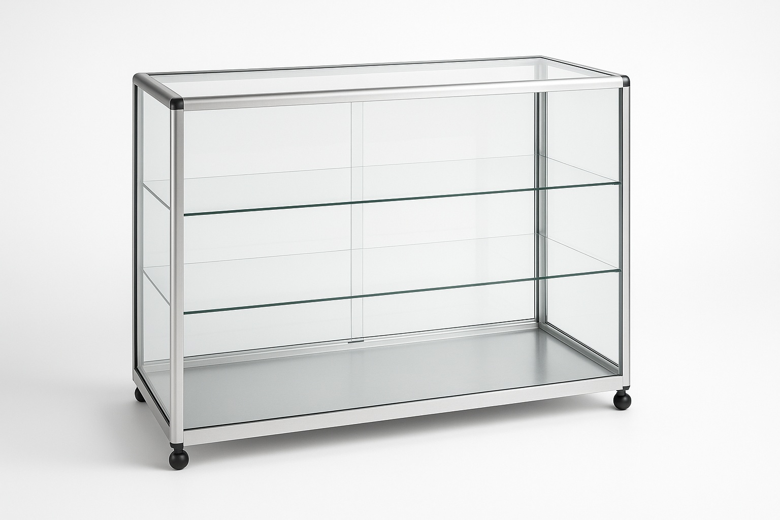 Stainless Steel Glass Display Counter 120x60x120 Cm