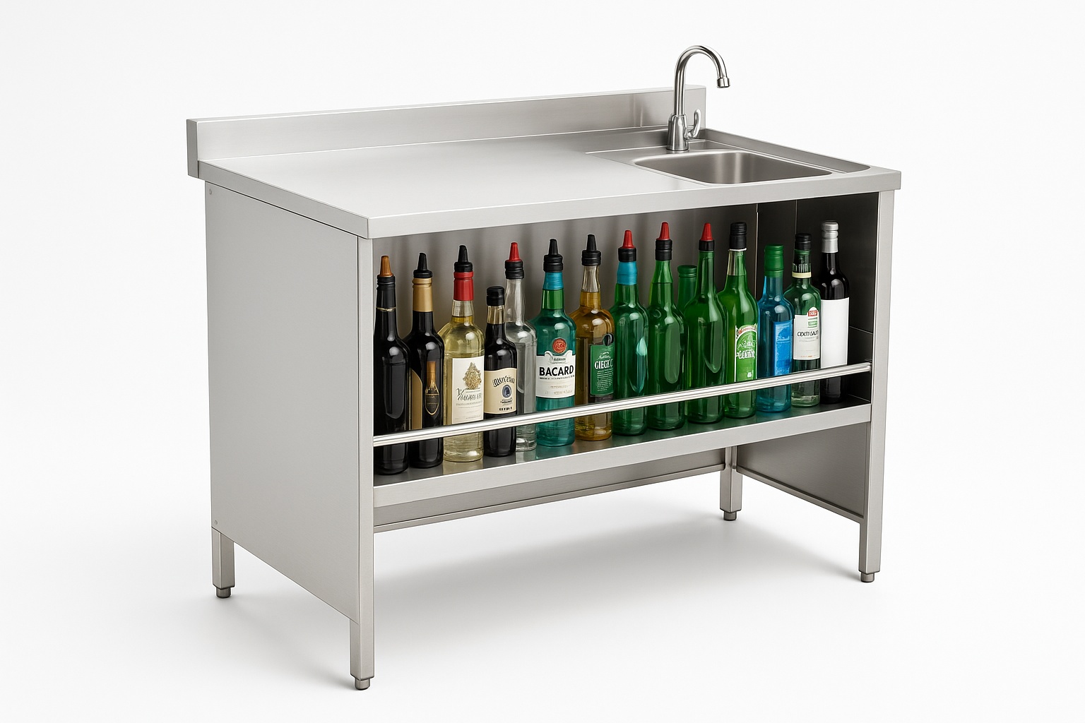 Silver Stainless Steel Mocktail Bar Counter
