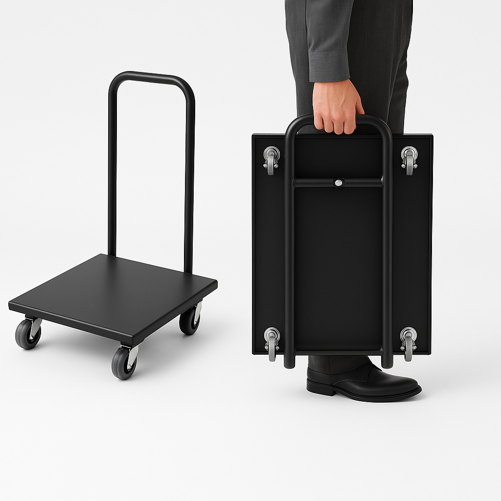 Black Foldable FRP Platform Cart