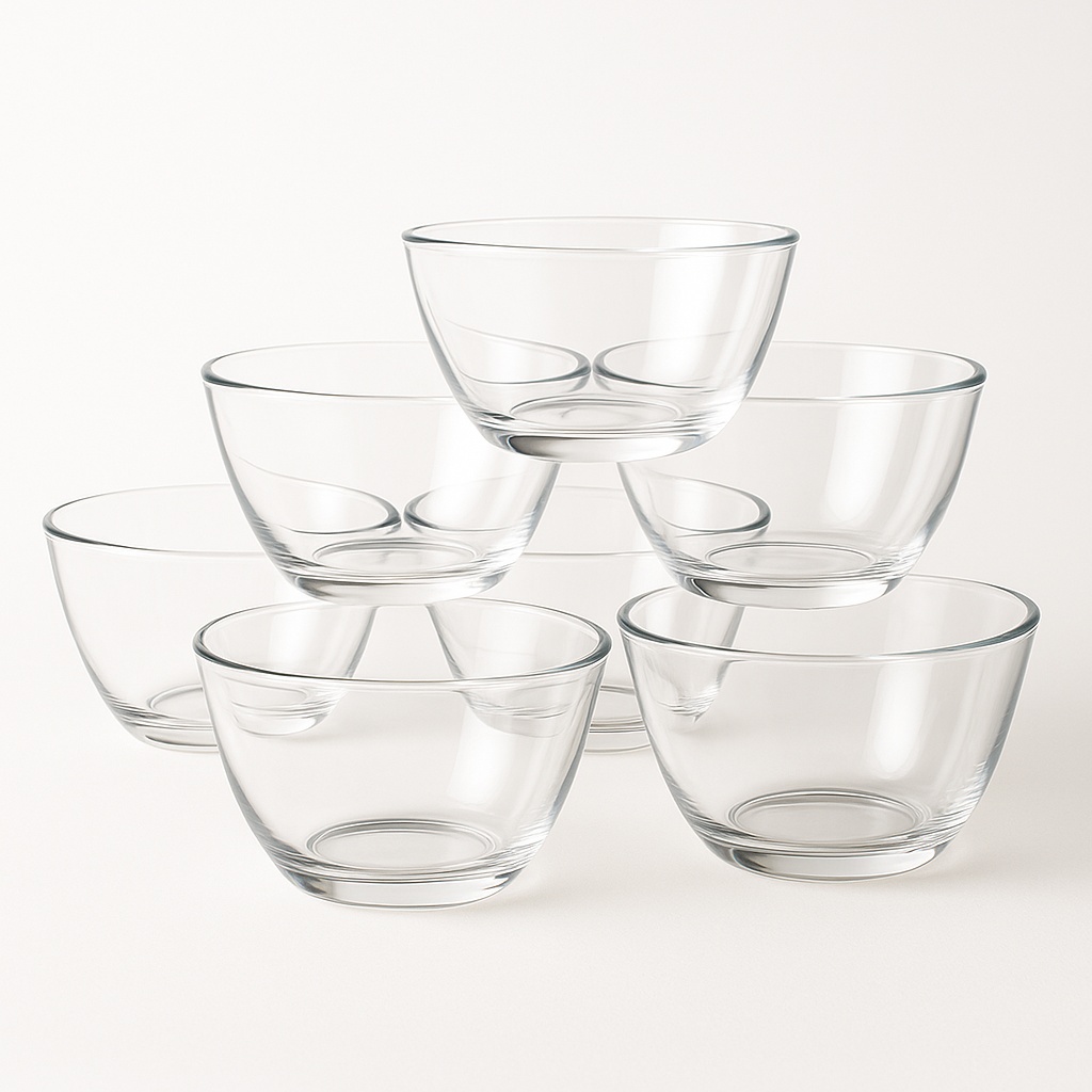 Glass Transparent Serving Bowl Set
