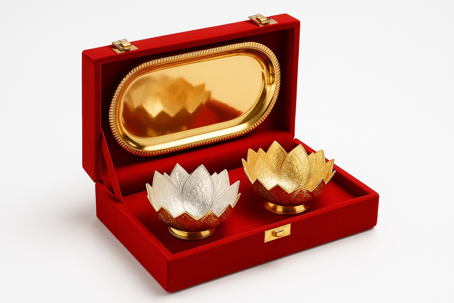 Catering Double Bowl Set Golden 1L, 3.5 Inch