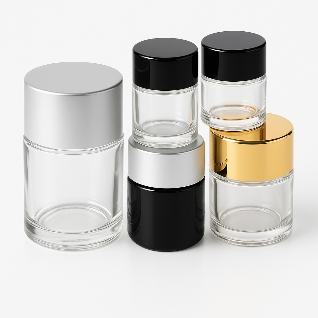 Round ABS Cosmetic Glass Jar