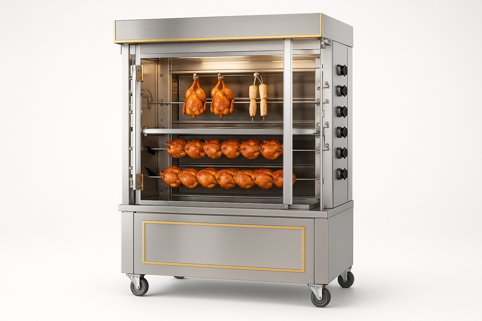 Automatic Silver Stainless Steel Rotary Grill