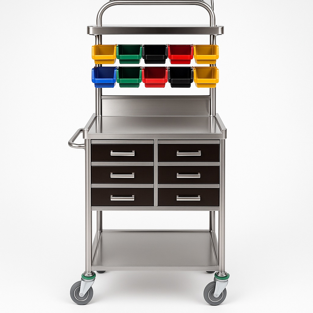 Silver Stainless Steel Medicine Trolley TM168