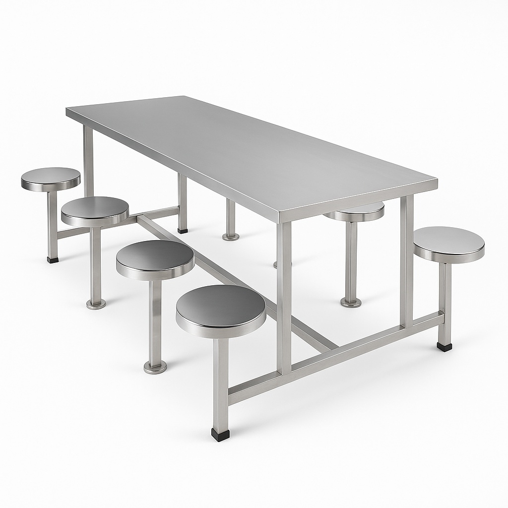 Stainless Steel 6-Seater Dining Table
