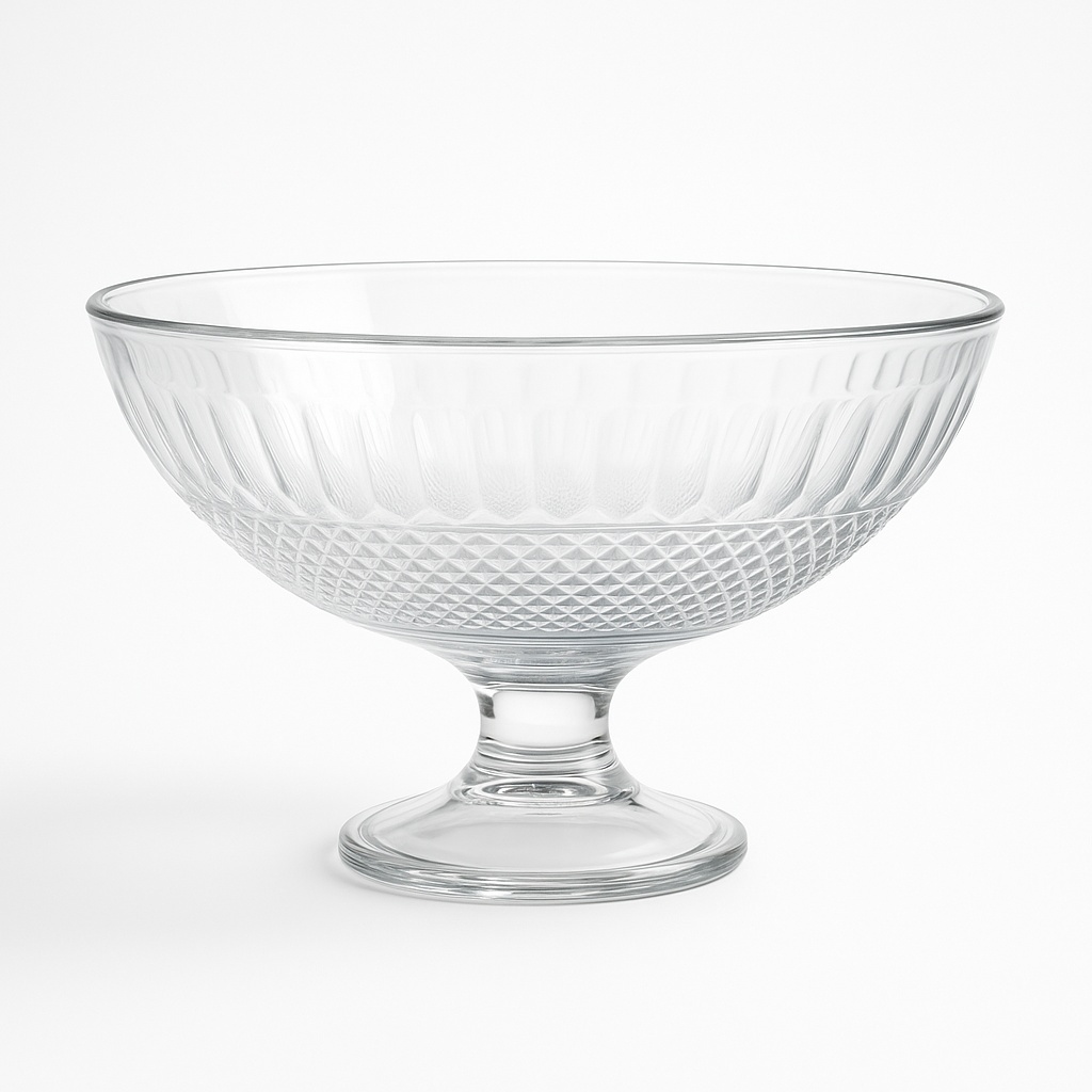 Transparent Glass Serving Bowl, 12 Inch